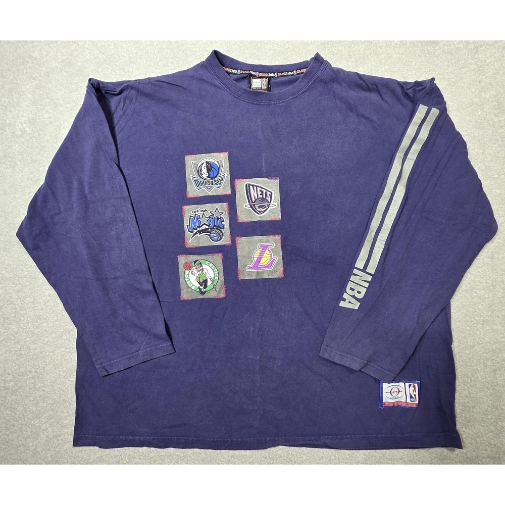 UNK NBA Multi Team Mashup Long Sleeve Shirt Men 2XL Purple Lakers Knicks Celtics